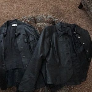 2 leather jackets.